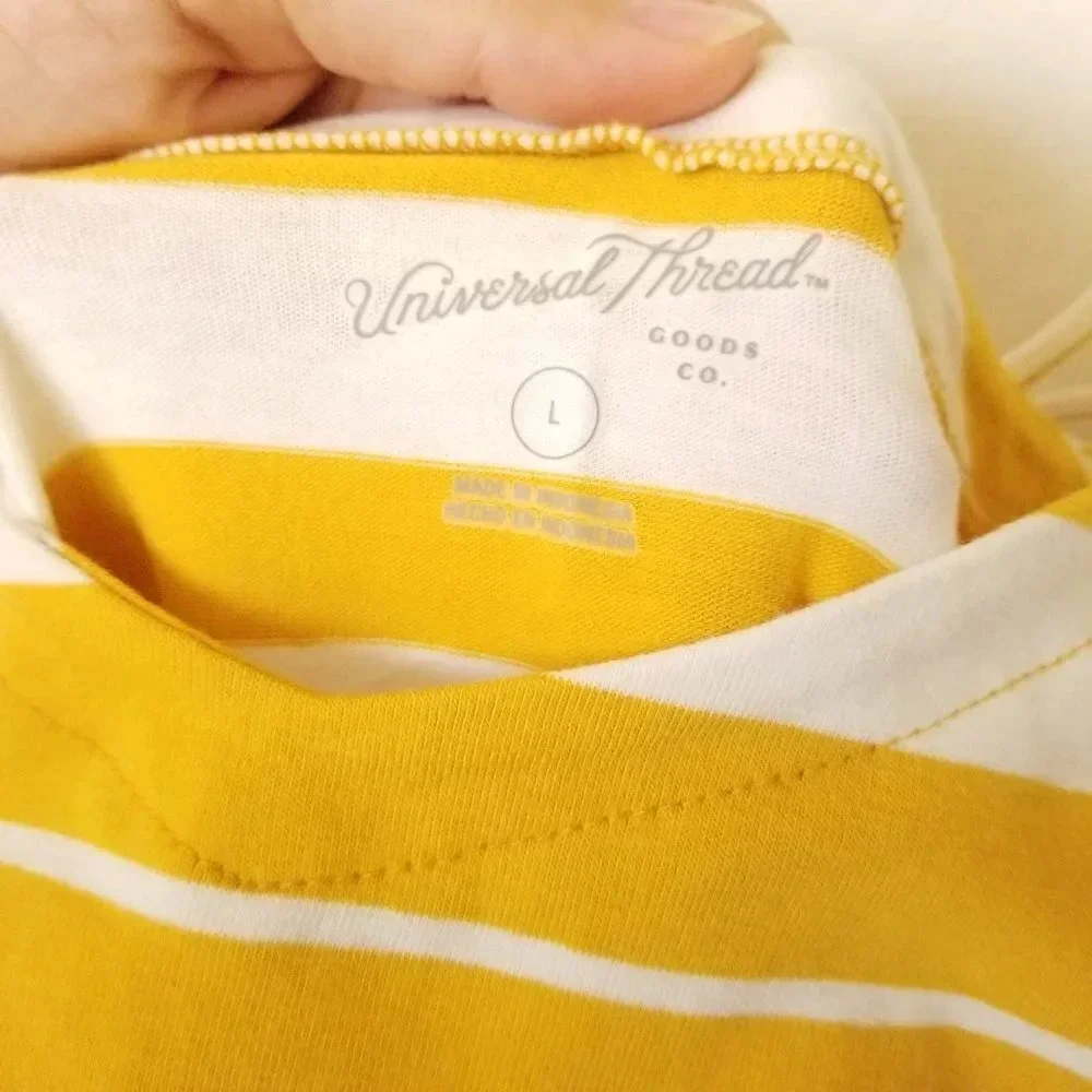 NEW Universal Thread & Co Tank Top Women's Large Squash Stripe Cami Cross Back - Picture 7 of 9